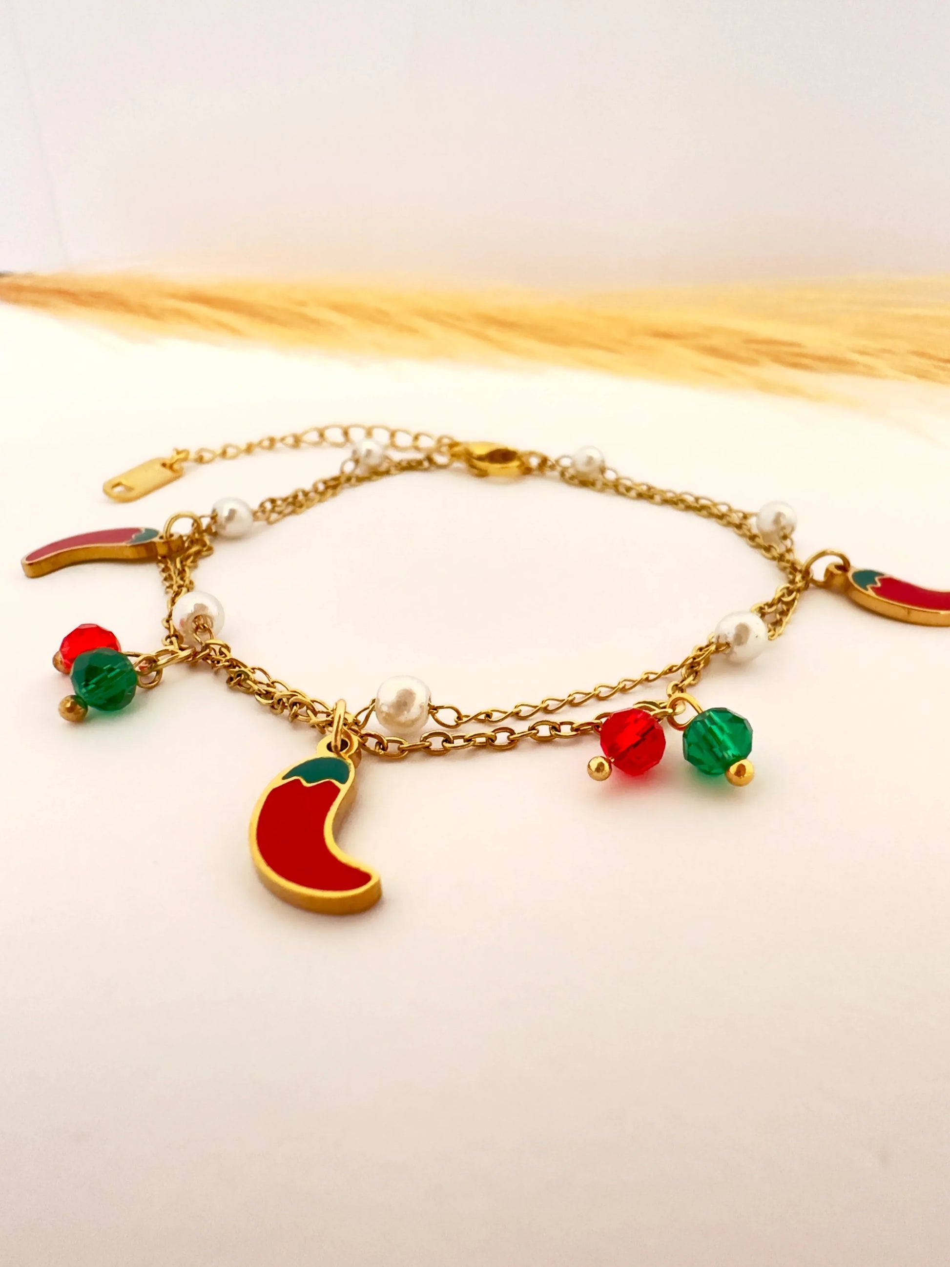 Pulsera Doble Ají Rojo - Glamora