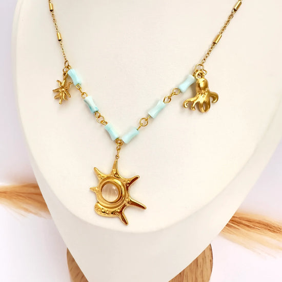 Collar Costa de Oro con Dijes Marinos – 50 cm - Glamora