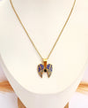 Collar Alas de Luz con Circones Azules – 50 cm - Glamora