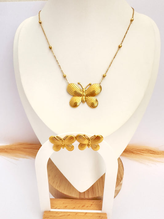 Conjunto Mariposa Monarca Oro