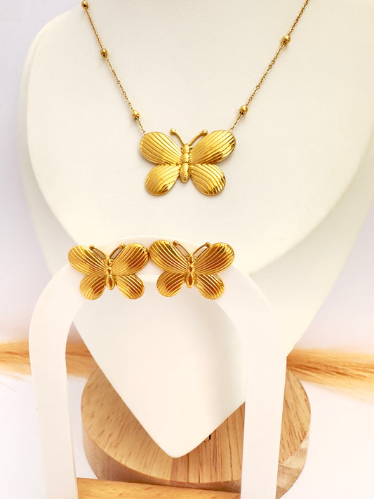 Conjunto Mariposa Monarca Oro