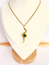 Collar Serpiente Esmeralda Oro - 50cm - Glamora