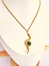 Collar Serpiente Esmeralda Oro - 50cm - Glamora