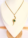Collar Serpiente Esmeralda Oro - 50cm - Glamora
