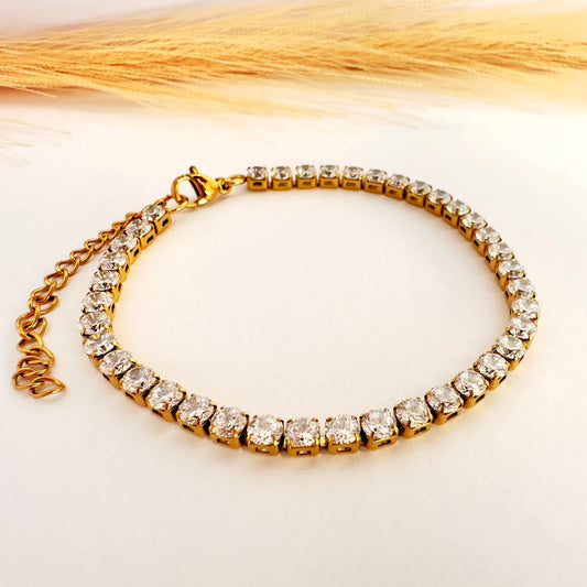 ✨ Pulsera Tennis con Circones Ajustable 17+5cm - Glamora