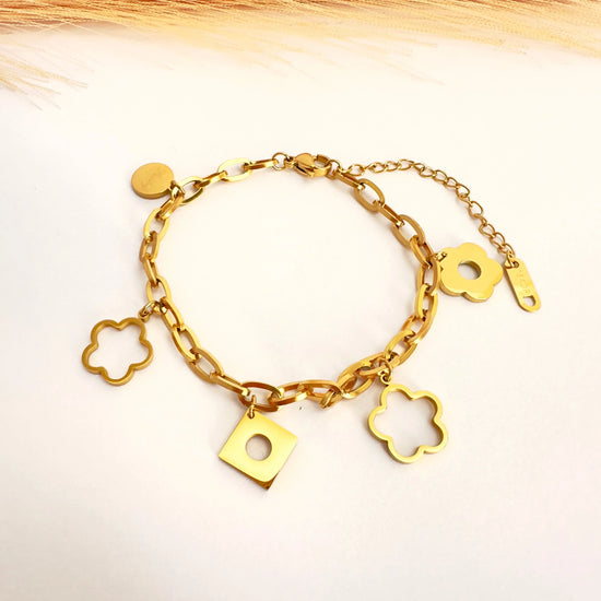 ✨ Pulsera Floral de Oro - Glamora