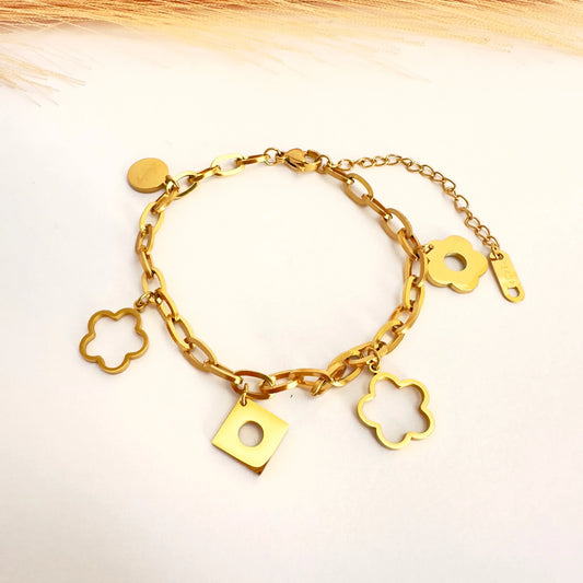 ✨ Pulsera Floral de Oro - Glamora