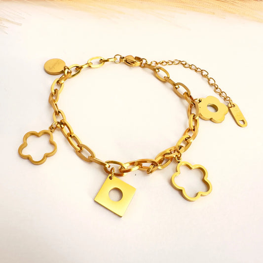 ✨ Pulsera Floral de Oro - Glamora
