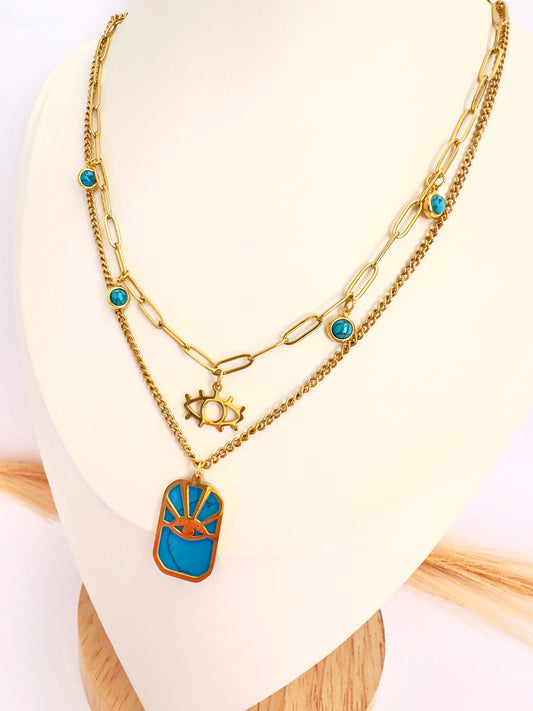 ✨ Collar Aura Turquesa - 50cm - Glamora