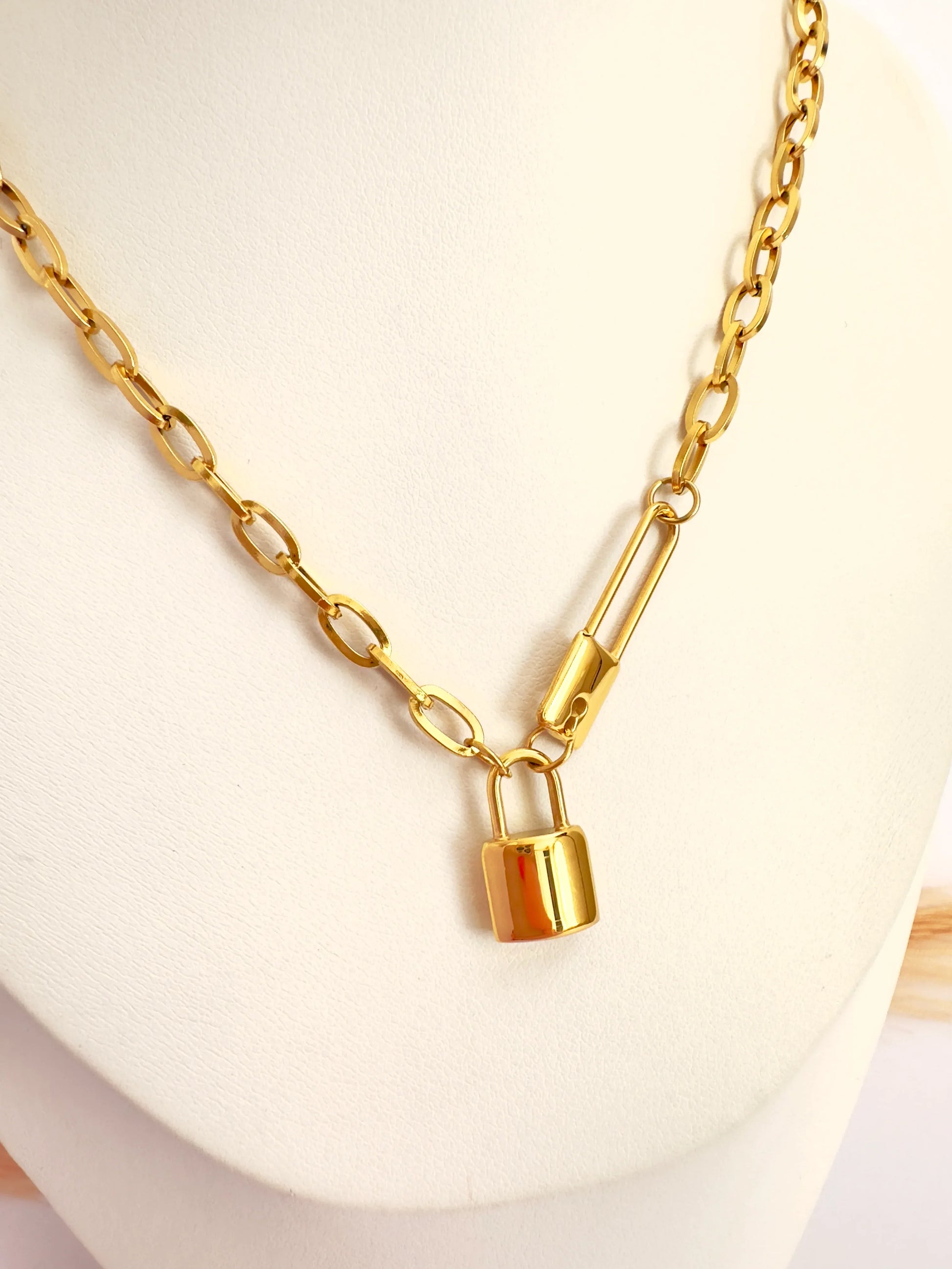 Collar Candado Doble Trend - 50cm - Glamora