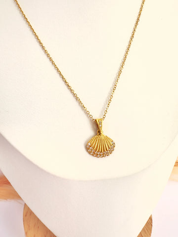 Collar Concha Brillante Oro - 50cm - Glamora