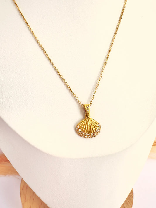 Collar Concha Brillante Oro - 50cm - Glamora