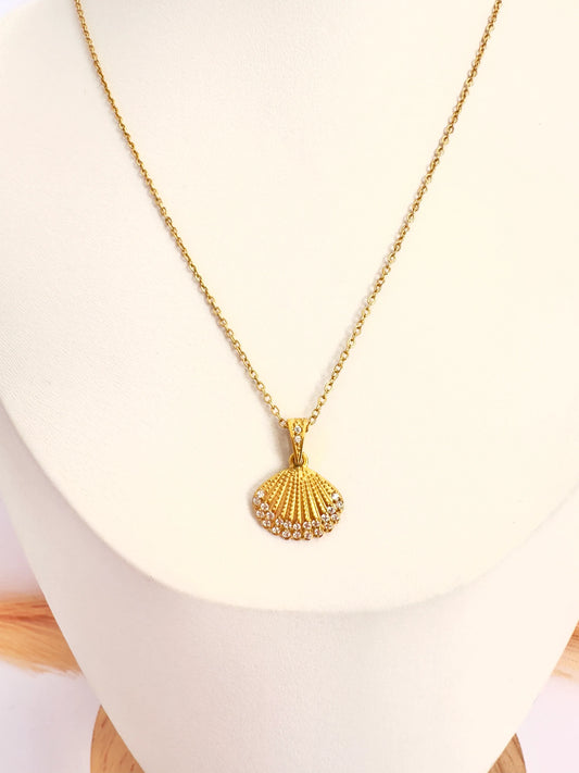 Collar Concha Brillante Oro - 50cm - Glamora