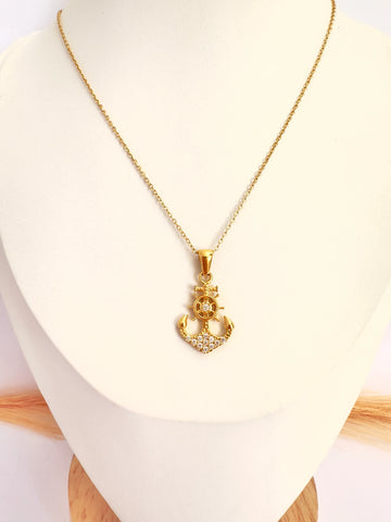 ⚓ Collar Ancla marina Oro - 50cm - Glamora