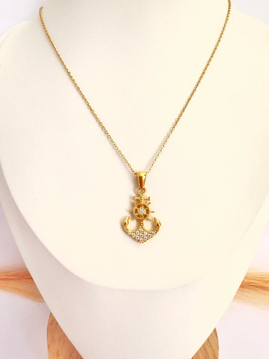 ⚓ Collar Ancla marina Oro - 50cm - Glamora