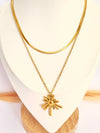 ✨ Collar Flor Radiante Doble de Oro - 50cm - Glamora