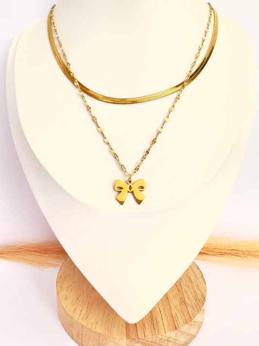 ✨ Collar Doble Lazo de Oro - 50cm