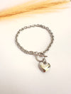 Pulsera Corazón plateado