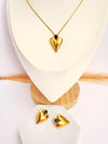 Conjunto de Corazones con Ónix de Oro