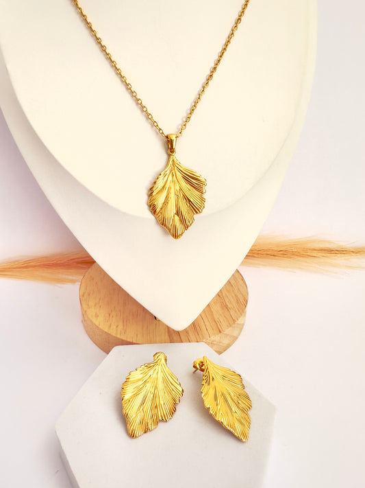 Conjunto Hoja Texturada de Oro