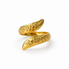 Anillo Floral estilo serpiente - Enchape de Oro 18k - Ajustable