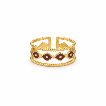 Anillo Tribal - Enchape de Oro 18k - Ajustable