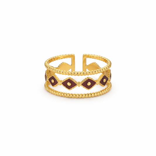 Anillo Tribal - Enchape de Oro 18k - Ajustable