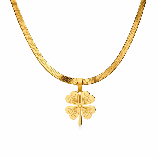 Collar Trébol de la Suerte - Enchape de Oro 18k