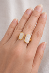 Anillo Doble Relieve - Enchape de Oro 18k -Ajustable