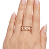 Anillo Nácar triangular - Enchape de Oro 18k - Ajustable