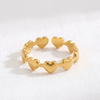 Anillo Cintillo de Corazones - Enchape de Oro 18k- Ajustable