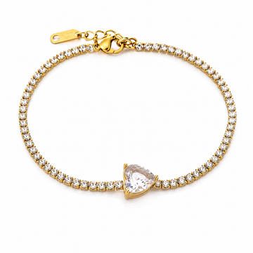 Pulsera Tennis Corazón - Enchape de Oro Premium 18k