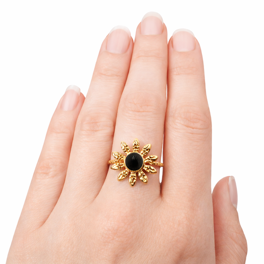 Anillo Flor 🌺 - Enchape de Oro 18k- Ajustable
