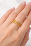 Anillo Hojas Gold - Enchape de Oro 18k -Ajustable