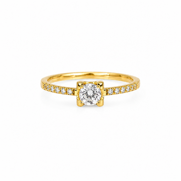 Anillo Solitario - Enchape de Oro Premium 18k