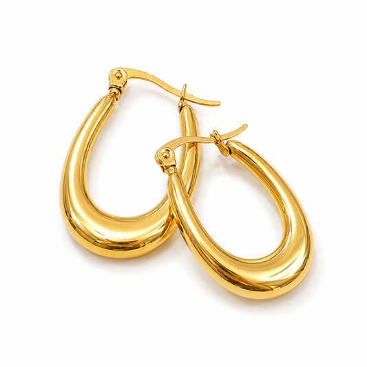 Argollas Oro Drop Curve - 2,8 -  Enchape Oro 18k