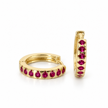Argollas tonos Rubí - Baño de Oro 18k