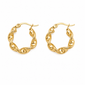 Argollas entrelazadas twist - 2cm - Enchape de Oro 18k