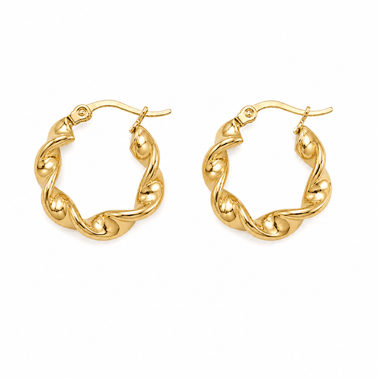 Argollas entrelazadas twist - 2cm - Enchape de Oro 18k