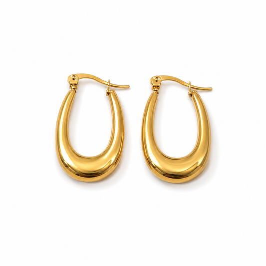Argollas Oro Drop Curve - 2,8 -  Enchape Oro 18k
