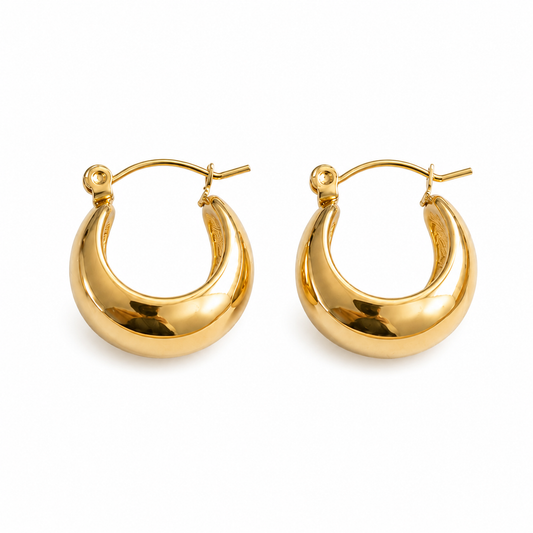 Aros Bote Escultural - Enchape de Oro 18k