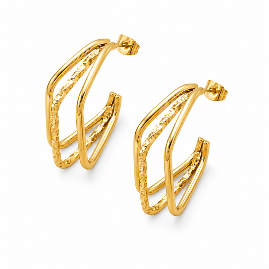 Aros triple - Enchape de Oro 18k