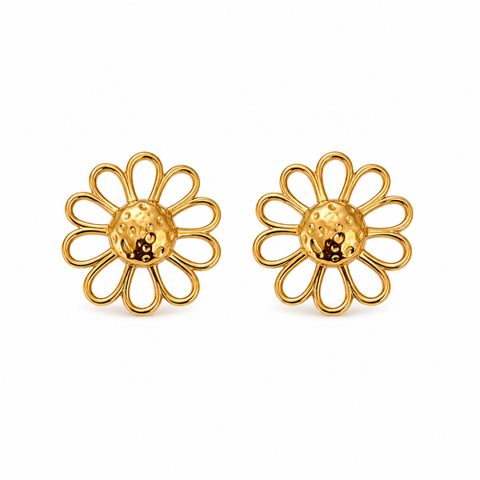 Aros Margarita Gold - Enchape de Oro 18k