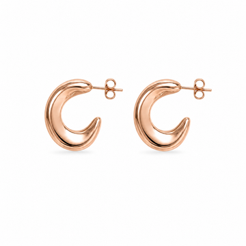 Aros Media Luna - Enchape de Oro Rosa 18k