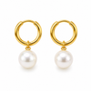 Aros Perla Celestia - Enchape de Oro 18k