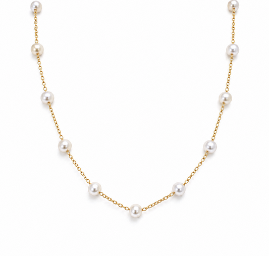 Cadena de Perlas - Enchape de Oro 18k
