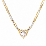 Collar Tennis Corazón - Enchape de Oro Premium 18k