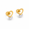 Aros Corazón Cristal - Enchape de Oro 18k