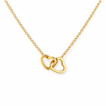 Collar Corazones Entrelazados - Enchape Oro 18k