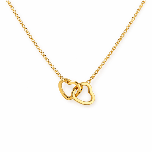 Collar Corazones Entrelazados - Enchape Oro 18k